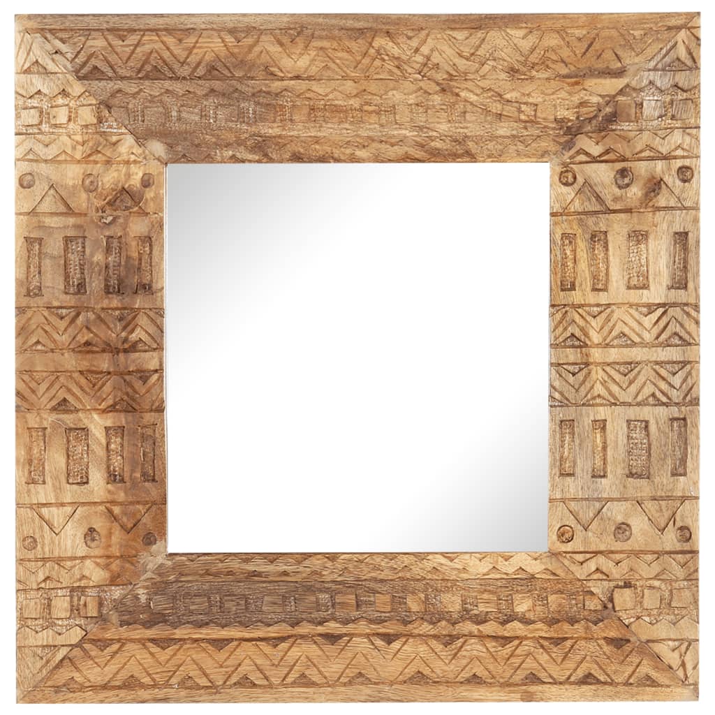 Ručno izrezbareno ogledalo 50 x 50 x 2,5 cm masivno drvo manga
