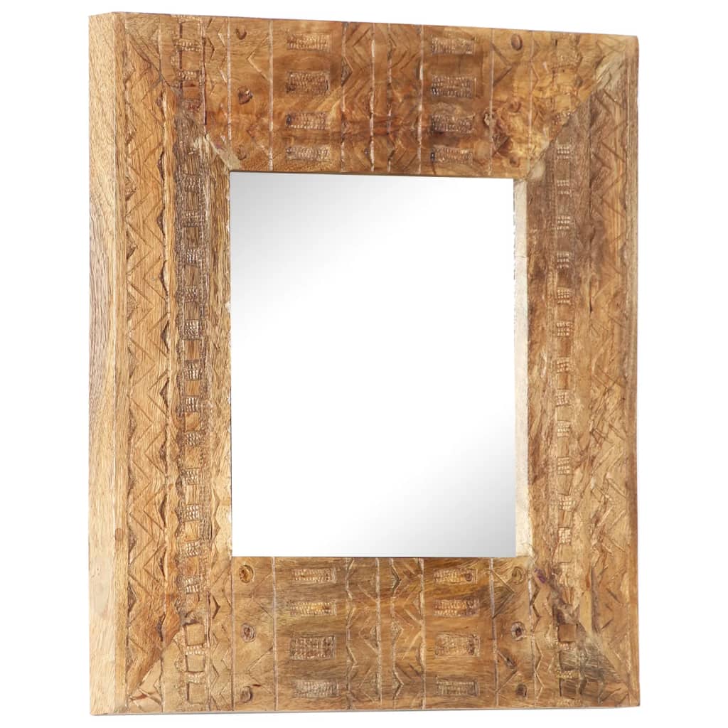 Ručno izrezbareno ogledalo 50 x 50 x 2,5 cm masivno drvo manga