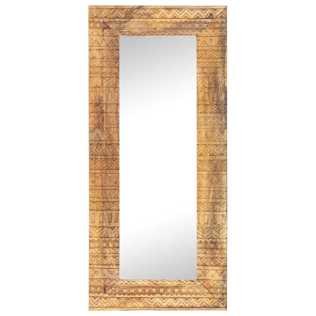 Ručno izrezbareno ogledalo 110 x 50 x 2,5 cm masivno drvo manga