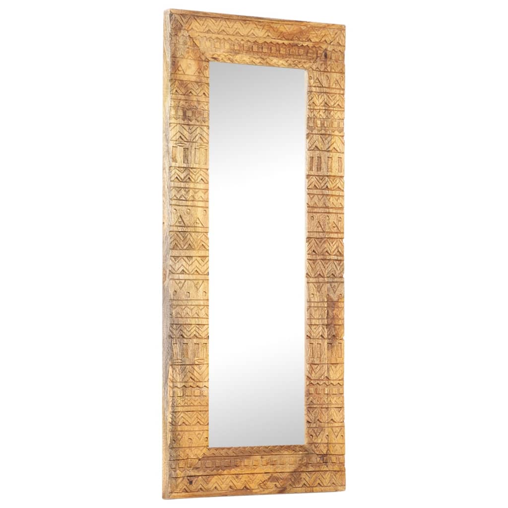 Ručno izrezbareno ogledalo 110 x 50 x 2,5 cm masivno drvo manga