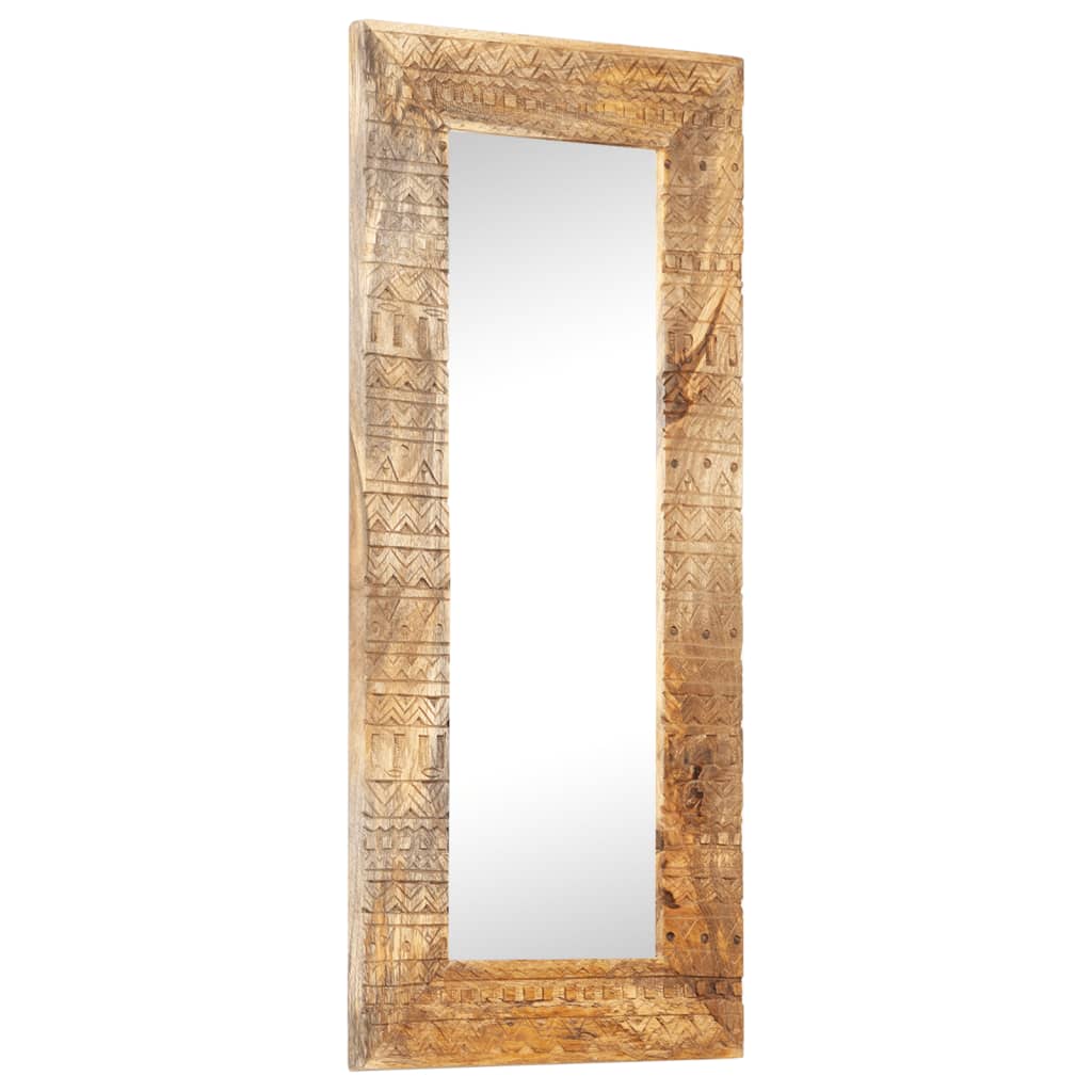 Ručno izrezbareno ogledalo 110 x 50 x 2,5 cm masivno drvo manga