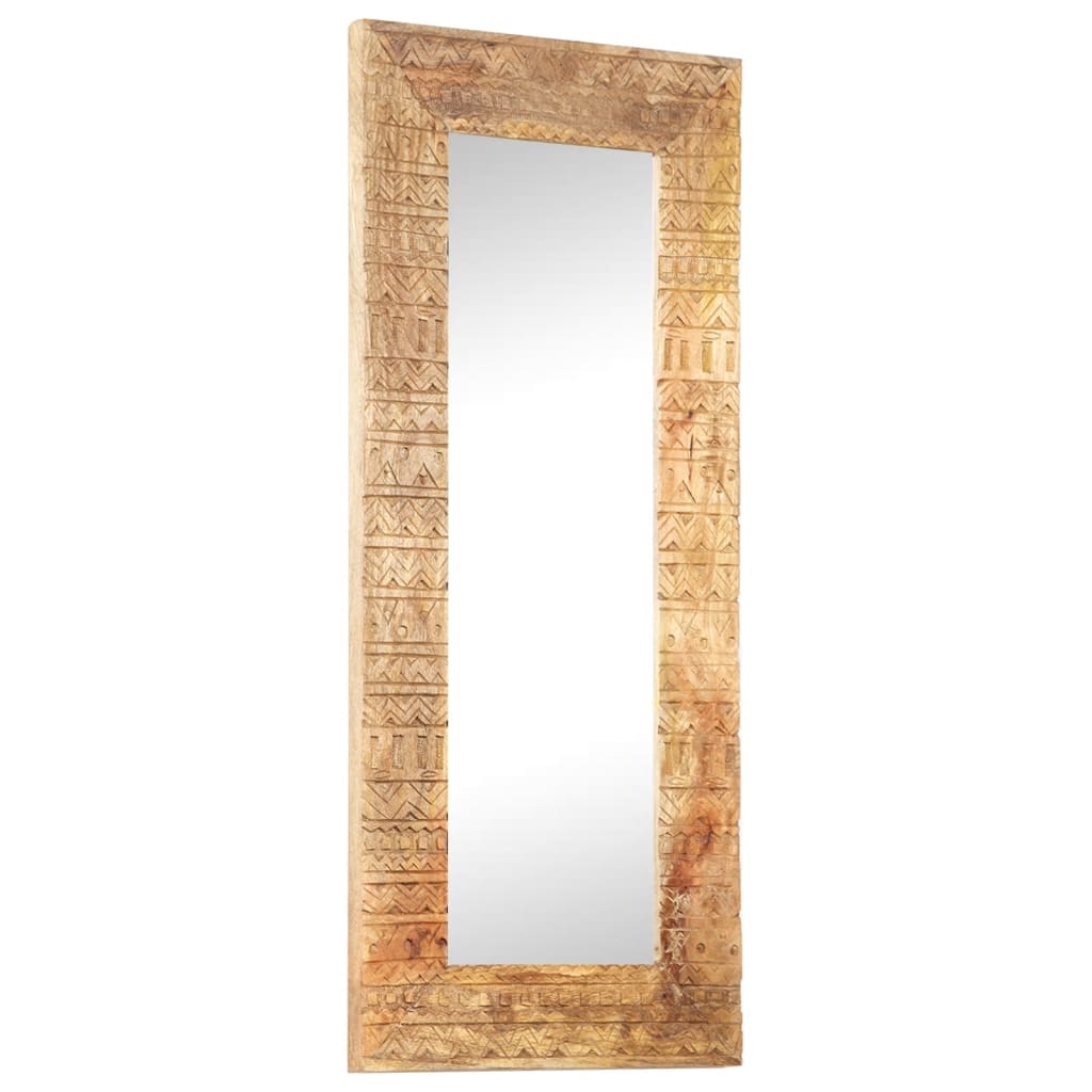 Ručno izrezbareno ogledalo 110 x 50 x 2,5 cm masivno drvo manga