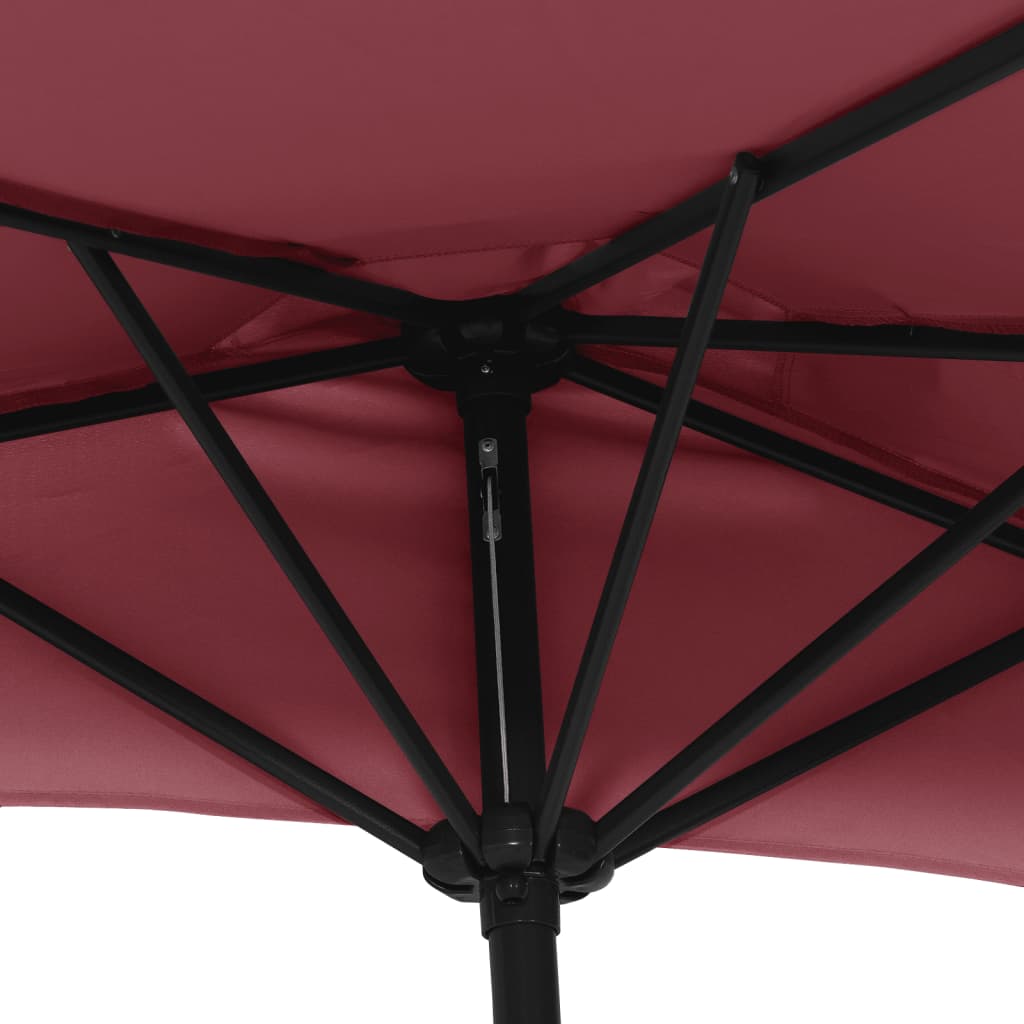 Balkonski suncobran bordo 300 x 155 x 223 cm polukružni