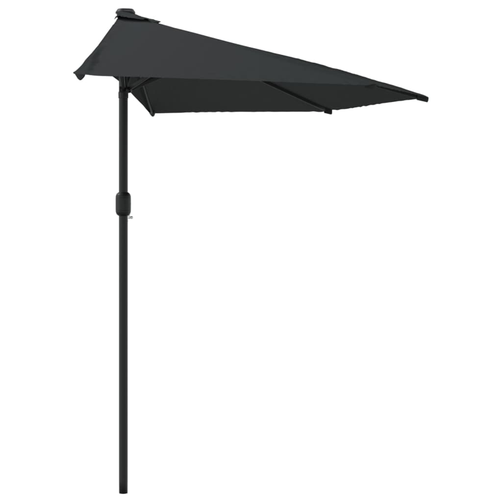 Balkonski suncobran crni 300 x 155 x 223 cm polukružni