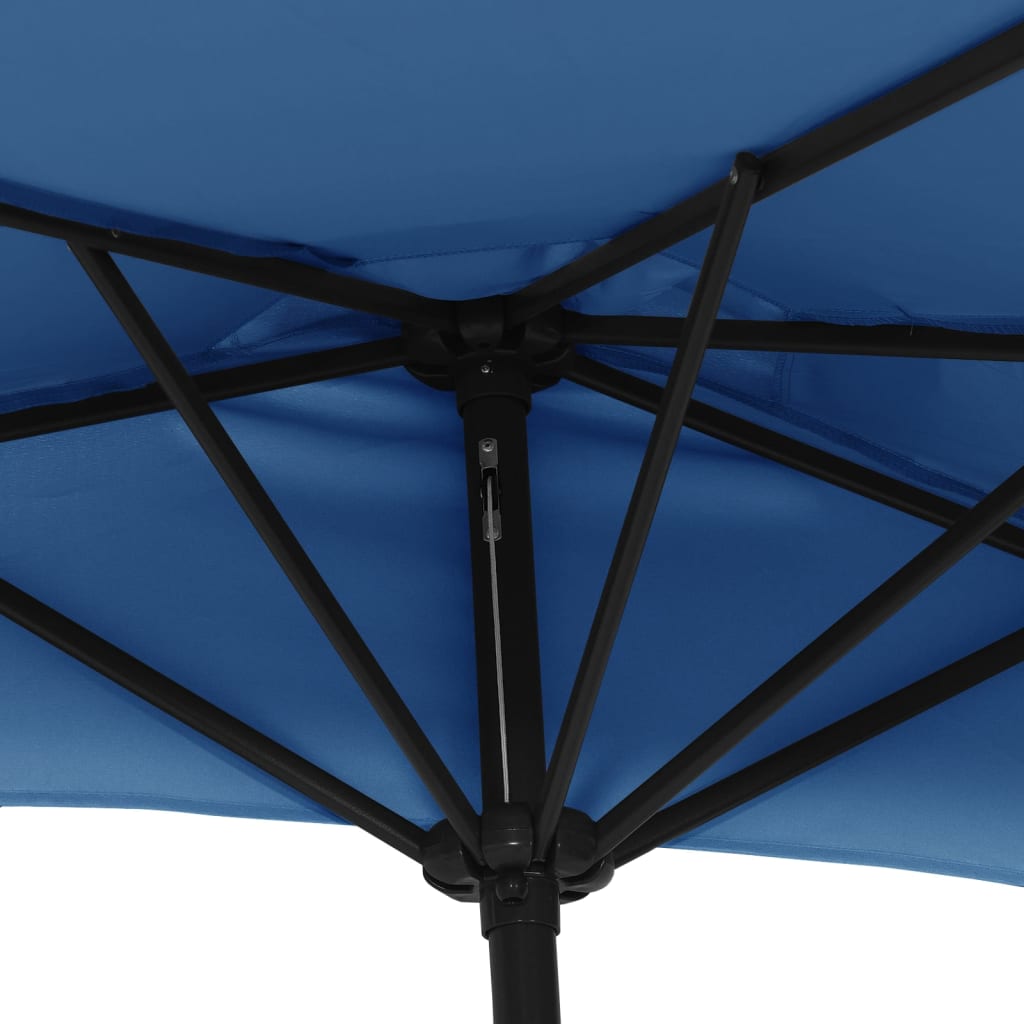 Balkonski suncobran plavi 300 x 155 x 223 cm polukružni