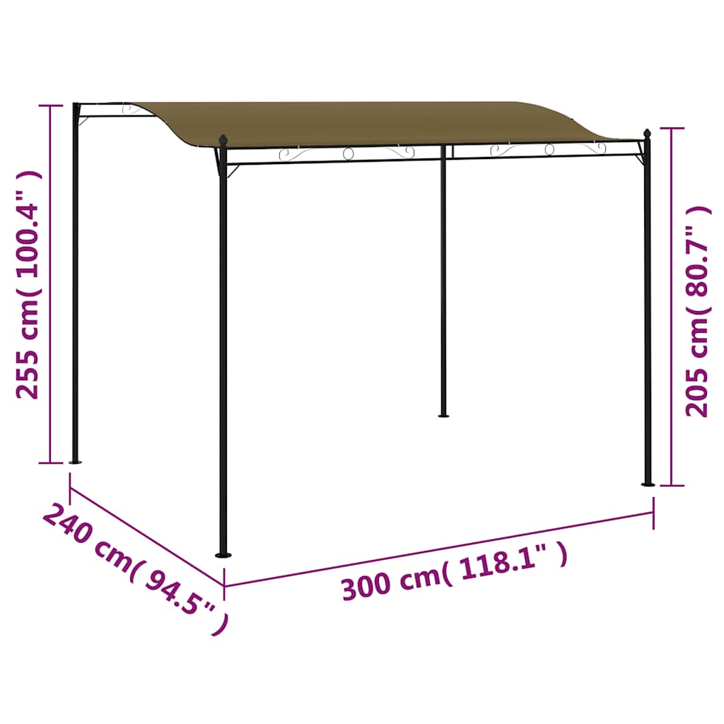 Nadstrešnica 3 x 2,4 m smeđe-siva 180 g/m²