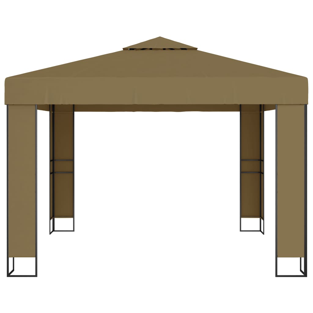 Sjenica s dvostrukim krovom 3 x 3 x 2,7 m smeđe-siva 180 g/m²