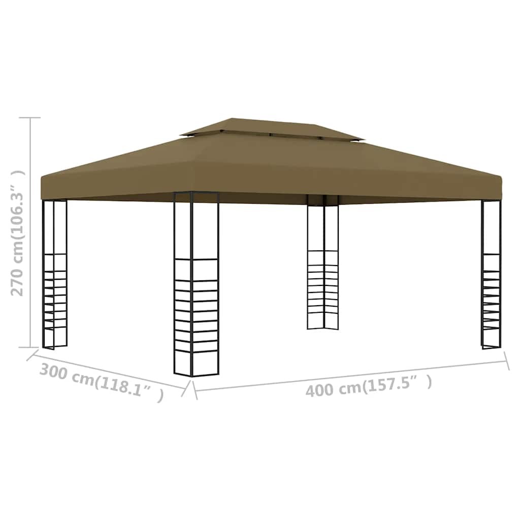 Sjenica 3 x 4 m smeđe-siva 180 g/m²