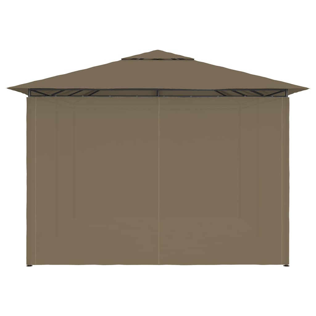 Vrtni šator sa zavjesama 4 x 3 m smeđe-sivi 180 g/m²