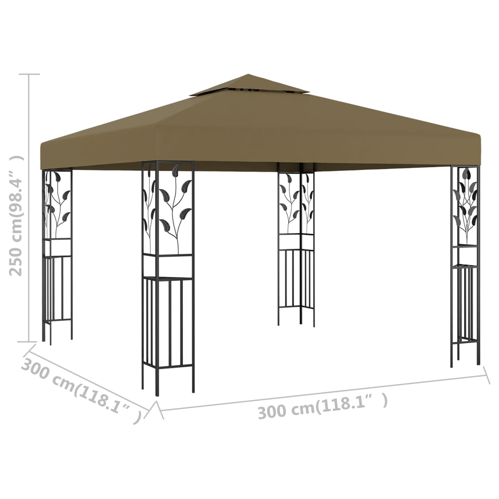 Sjenica 3 x 3 m smeđe-siva 180 g/m²