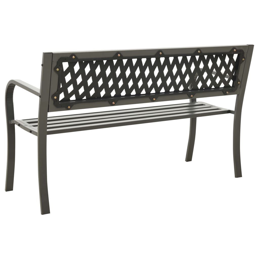Vrtna klupa 125 cm čelična siva