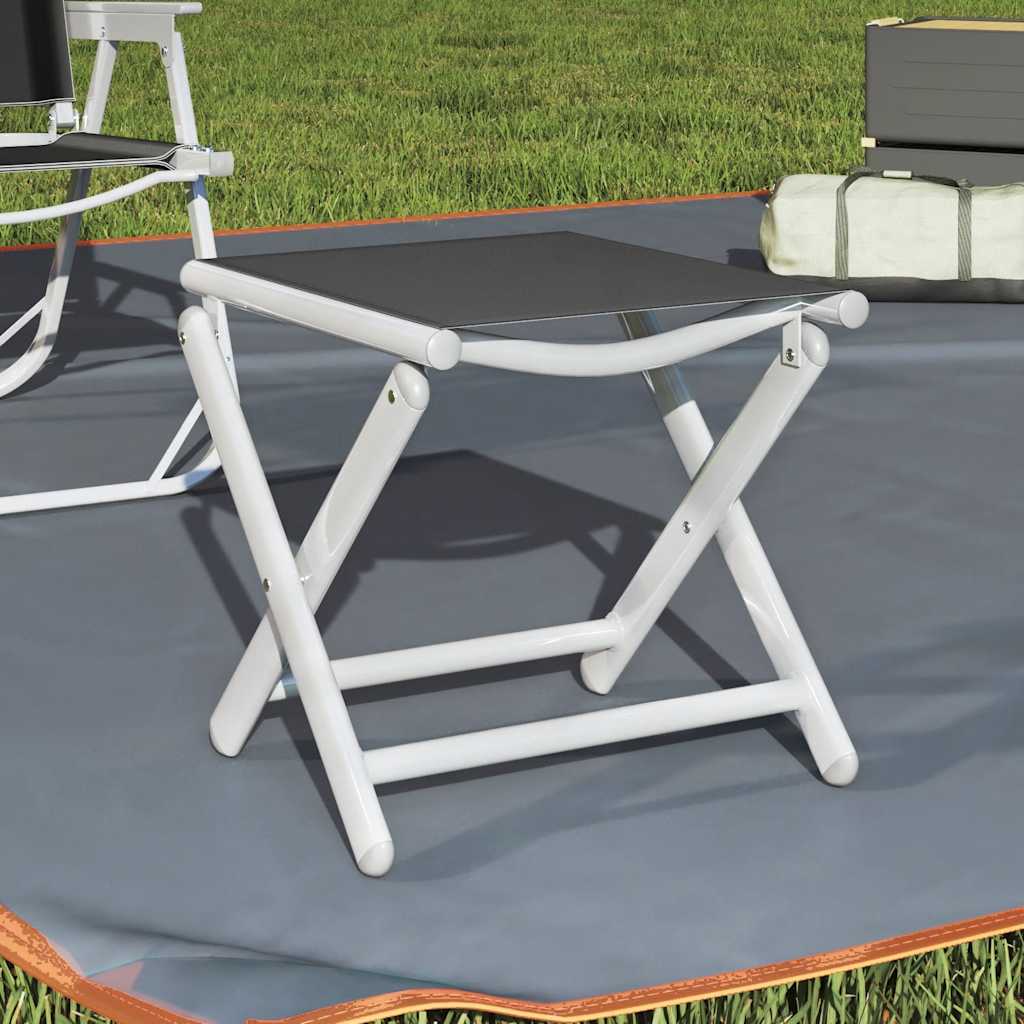 Sklopivi oslonac za noge crno-srebrni od tekstilena i aluminija