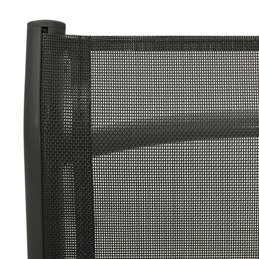 Nagibne vrtne stolice 2 kom od tekstilena i aluminija crne