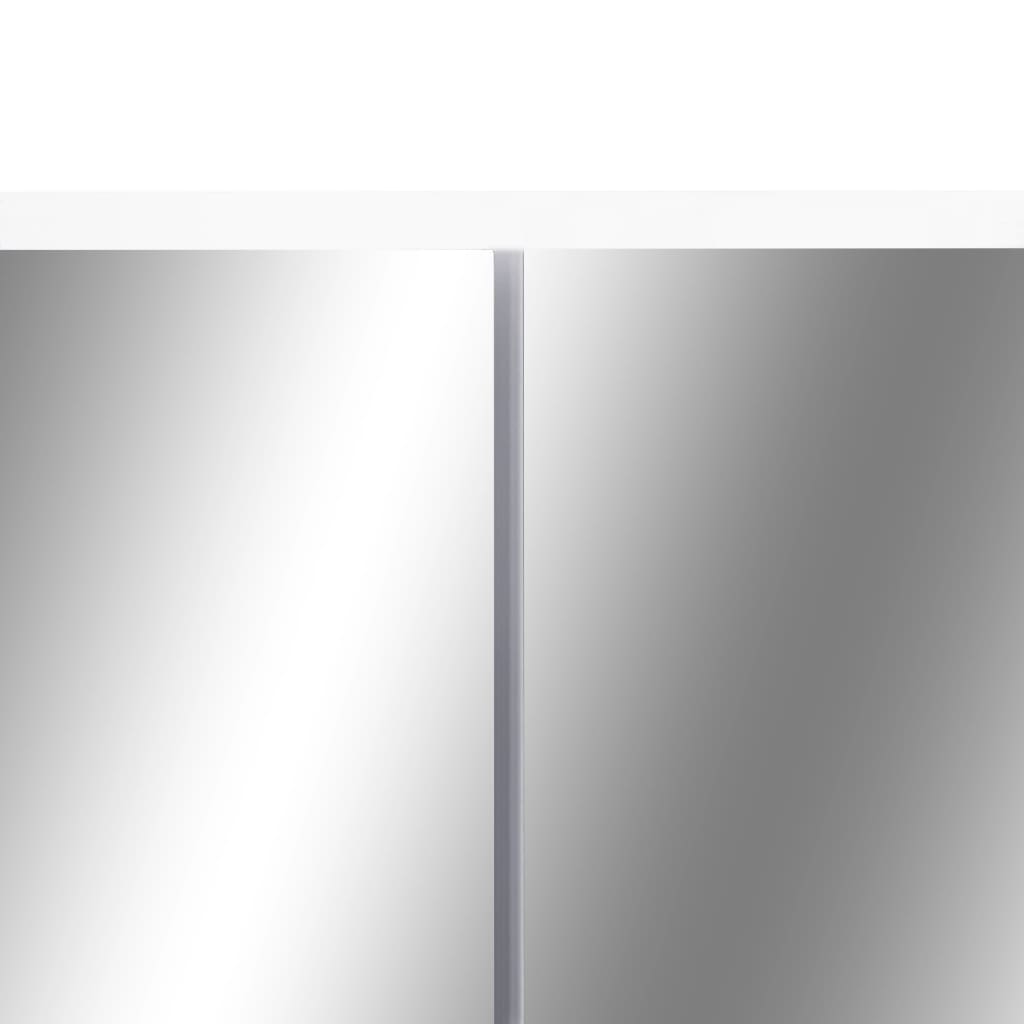 LED kupaonski ormarić s ogledalom bijeli 80 x 15 x 60 cm MDF