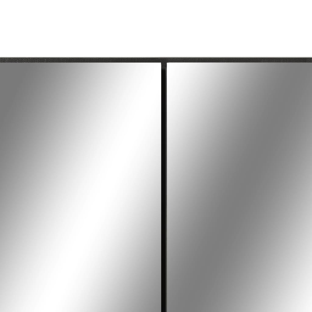 LED kupaonski ormarić s ogledalom crni 80 x 15 x 60 cm MDF