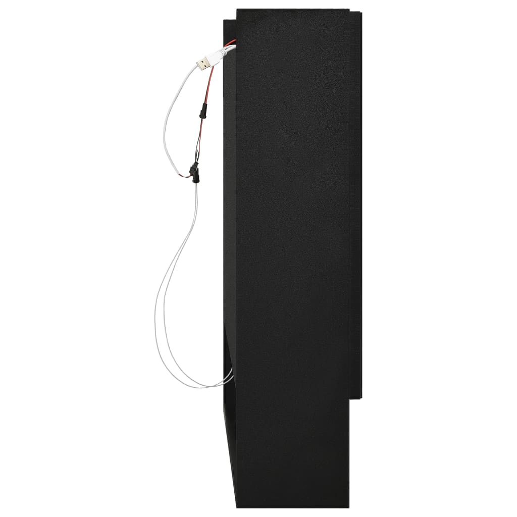 LED kupaonski ormarić s ogledalom crni 80 x 15 x 60 cm MDF