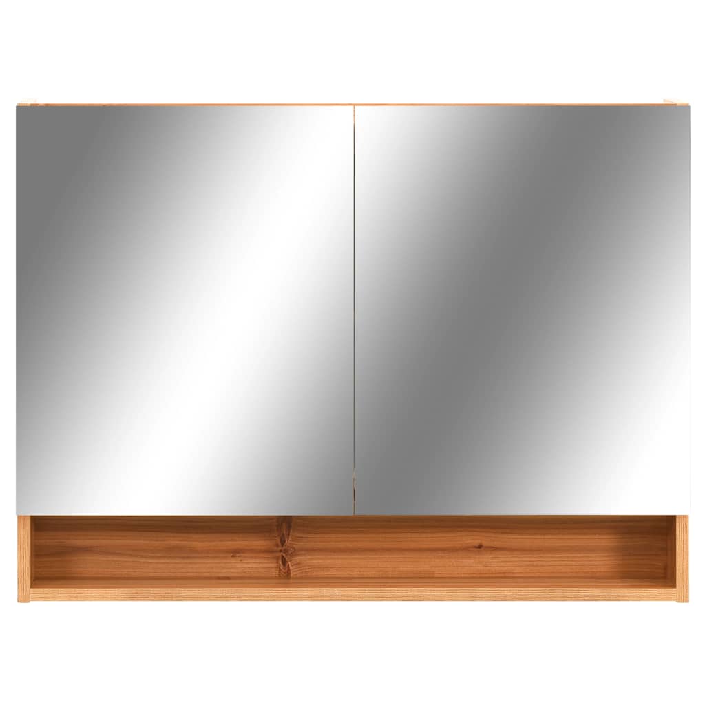 LED kupaonski ormarić s ogledalom boja hrasta 80x15x60 cm MDF