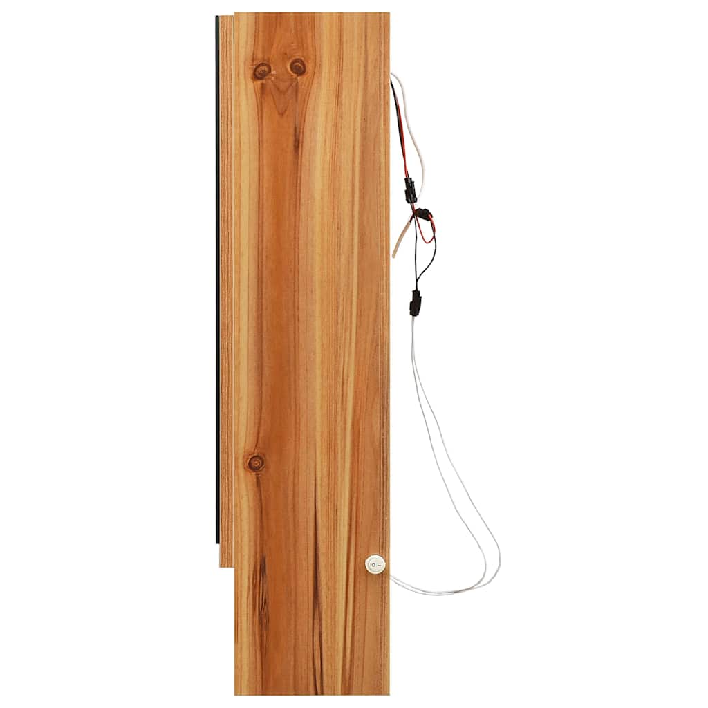 LED kupaonski ormarić s ogledalom boja hrasta 80x15x60 cm MDF