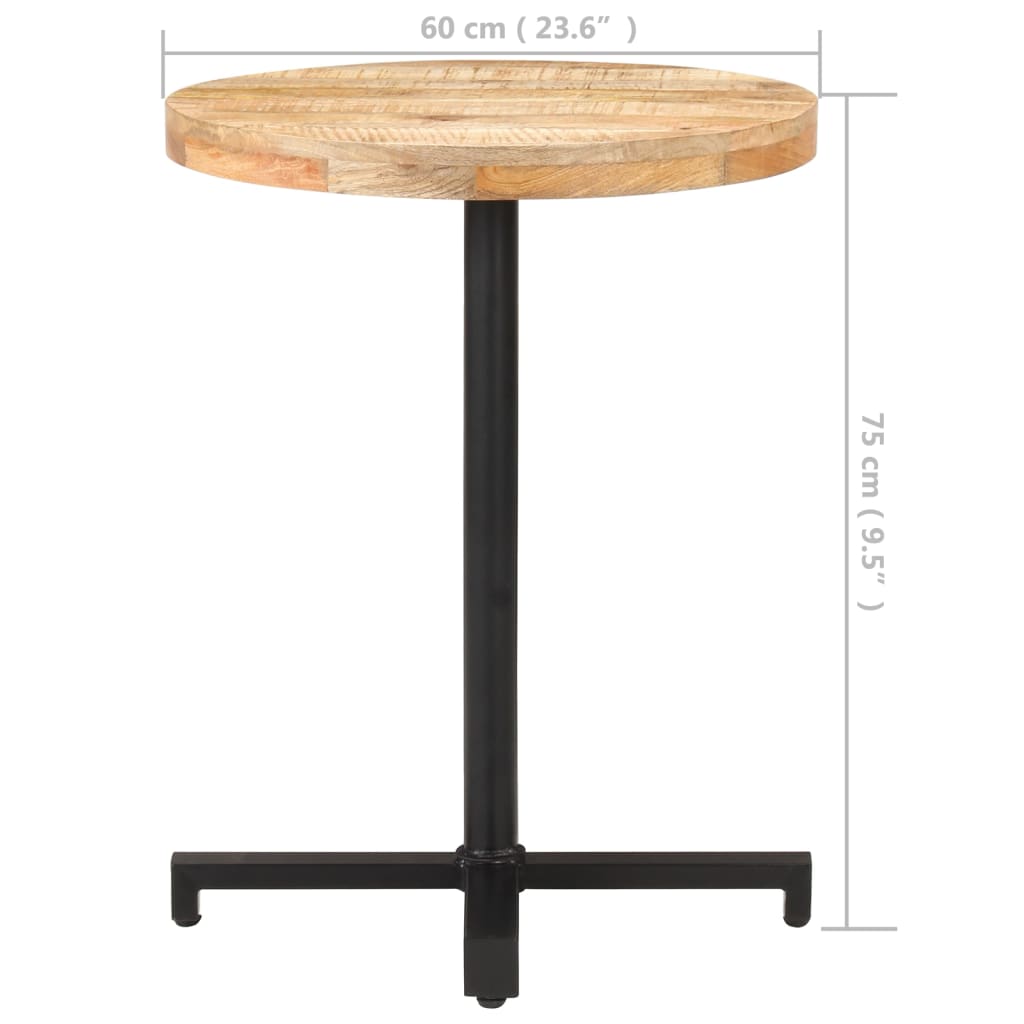 Bistro stolić okrugli Ø 60 x 75 cm od grubog drva manga