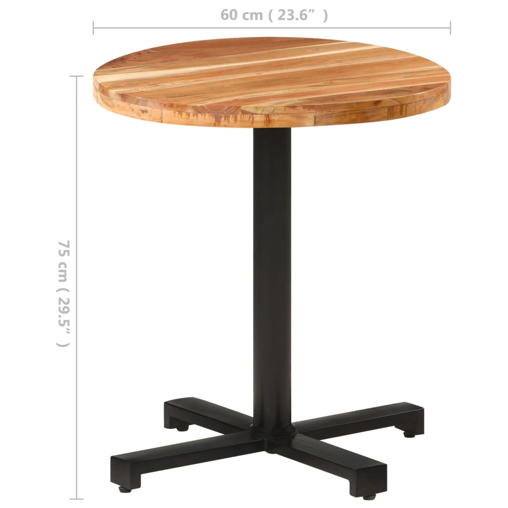 Bistro stolić okrugli Ø 70 x 75 cm od masivnog bagremovog drva