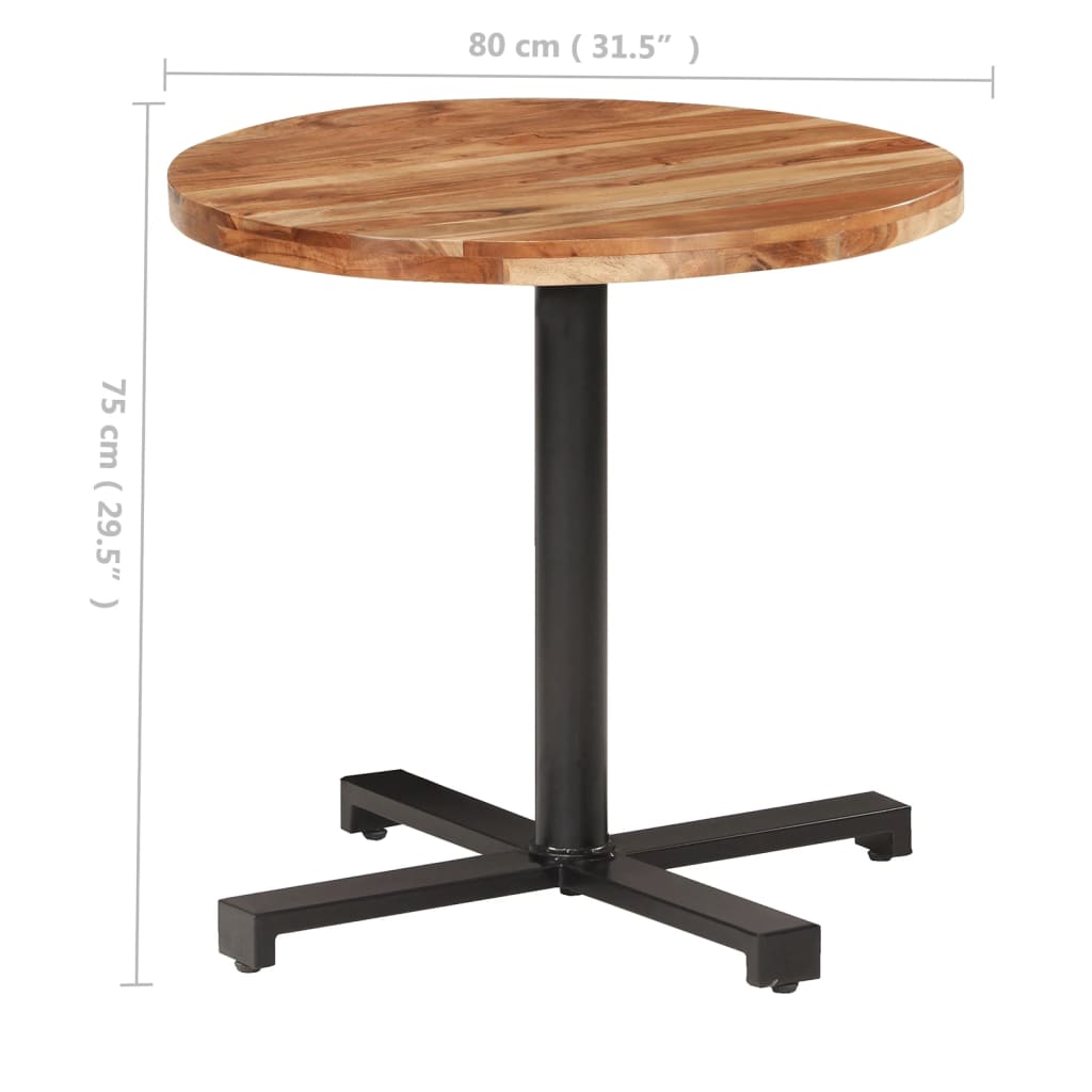 Bistro stol okrugli Ø 80 x 75 cm od masivnog bagremovog drva