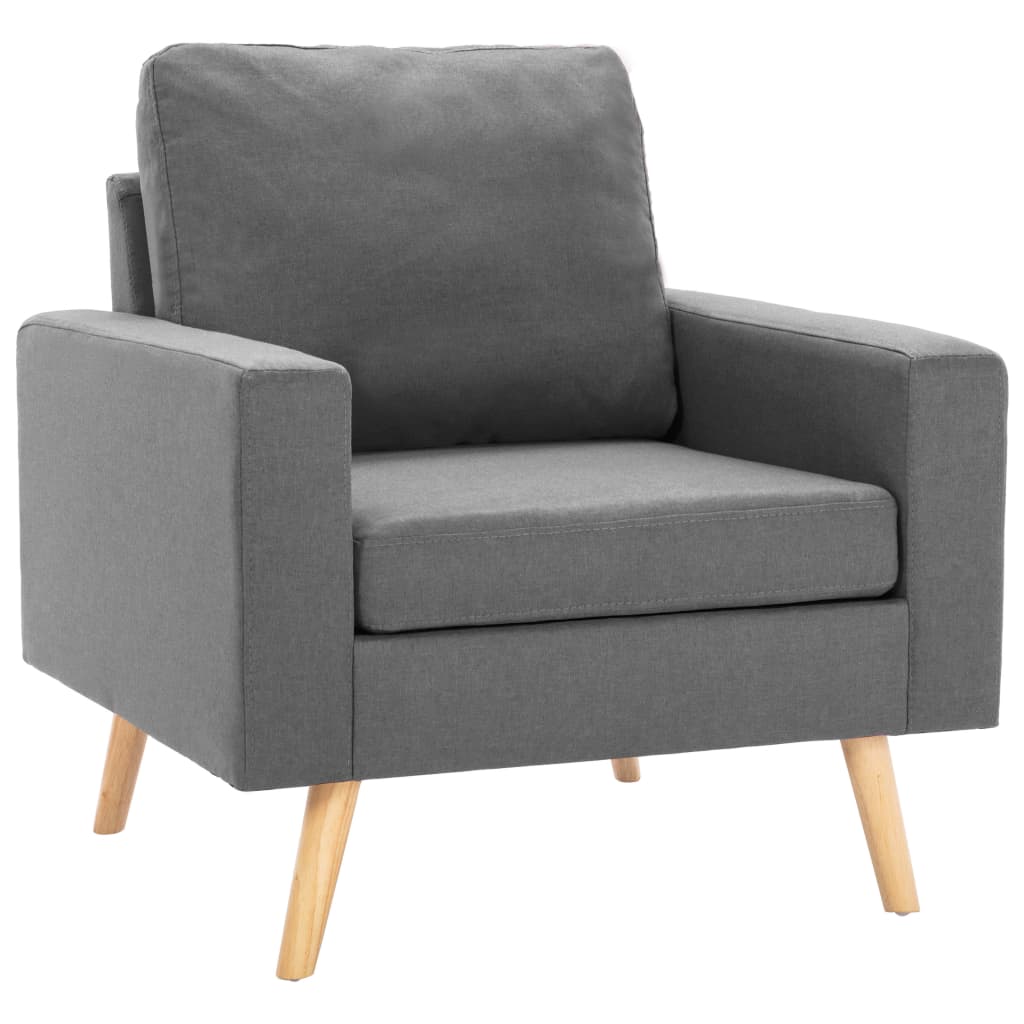 2-dijelni set sofa od tkanine svjetlosivi