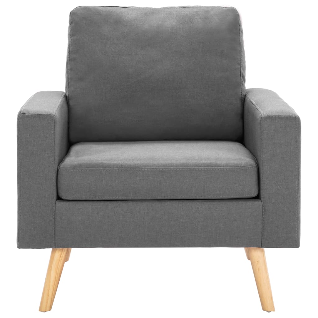 2-dijelni set sofa od tkanine svjetlosivi