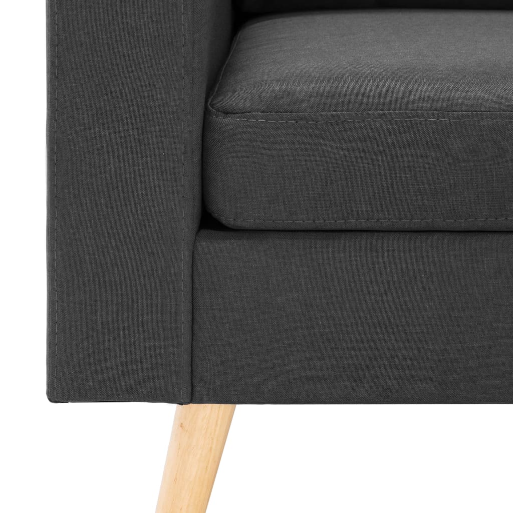 2-dijelni set sofa od tkanine tamnosivi