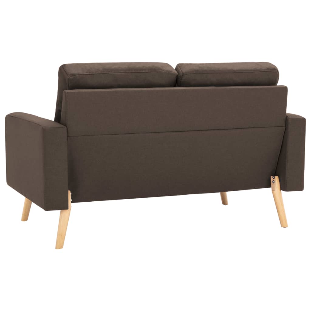 2-dijelni set sofa od tkanine smeđi