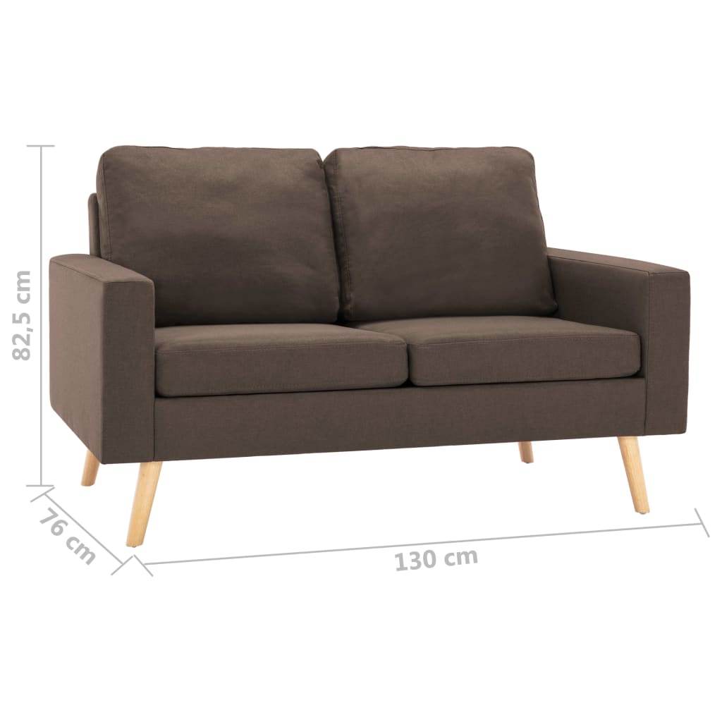 2-dijelni set sofa od tkanine smeđi