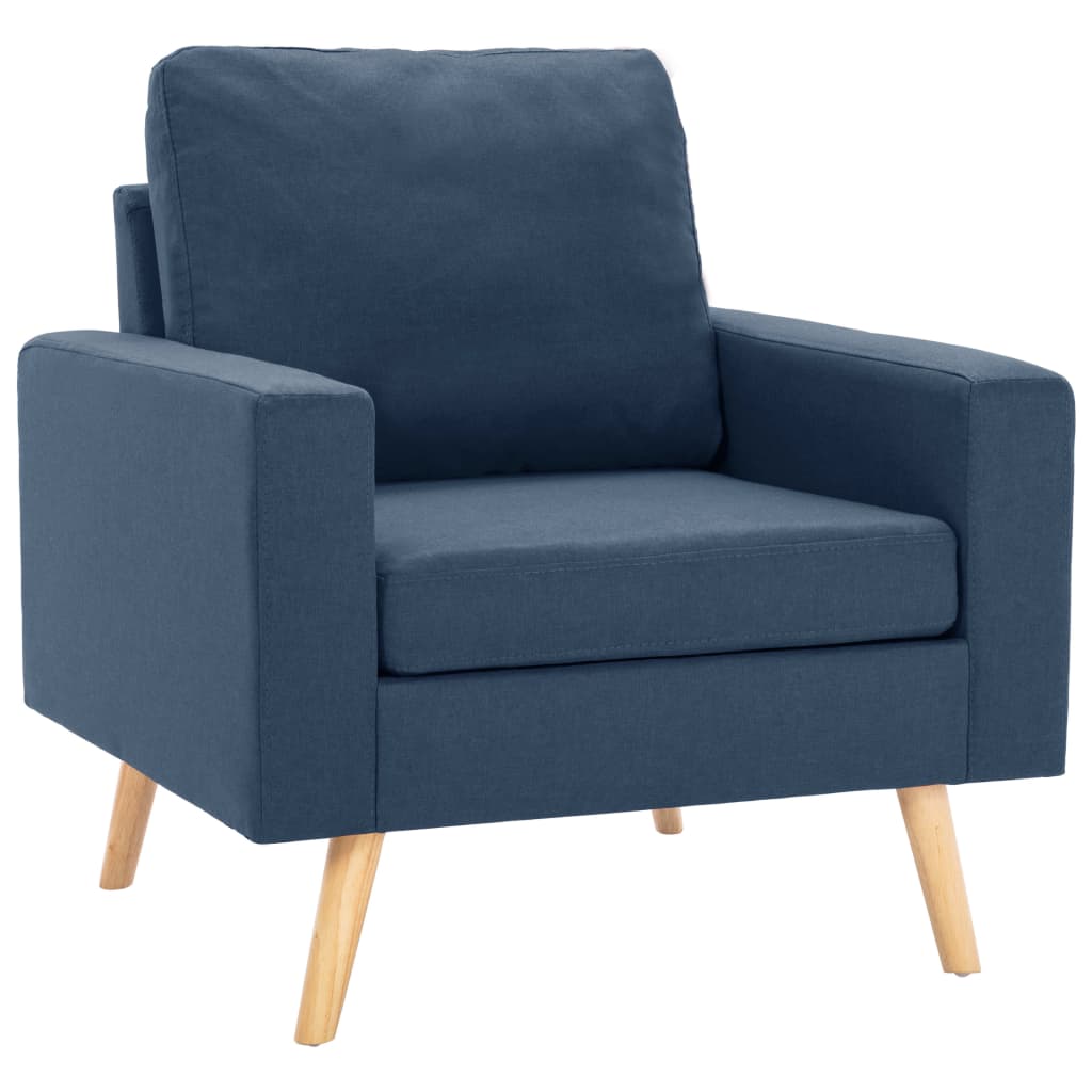 2-dijelni set sofa od tkanine plavi