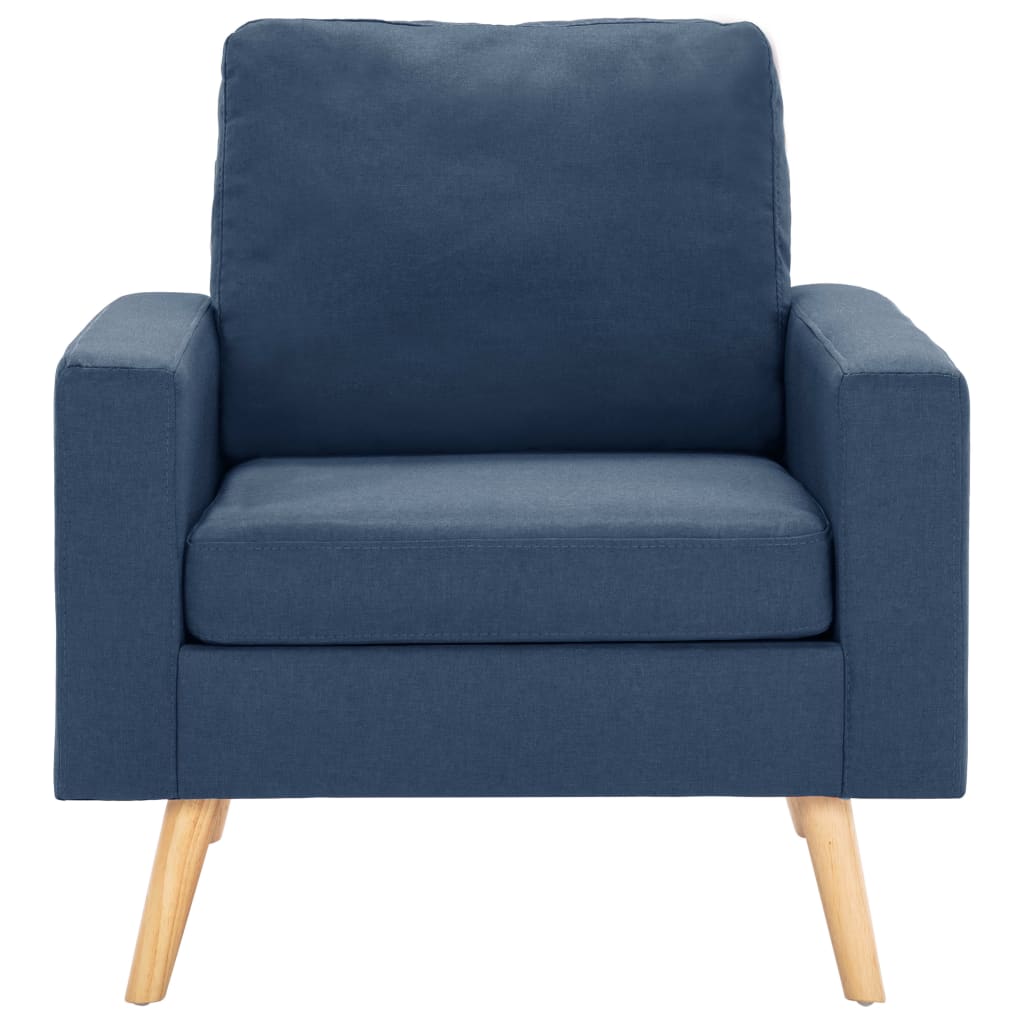 2-dijelni set sofa od tkanine plavi