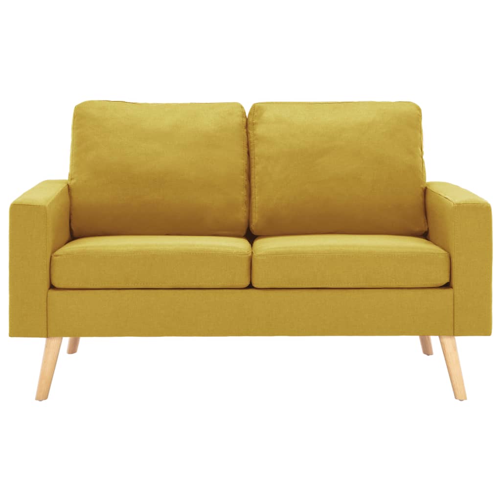 2-dijelni set sofa od tkanine žuti