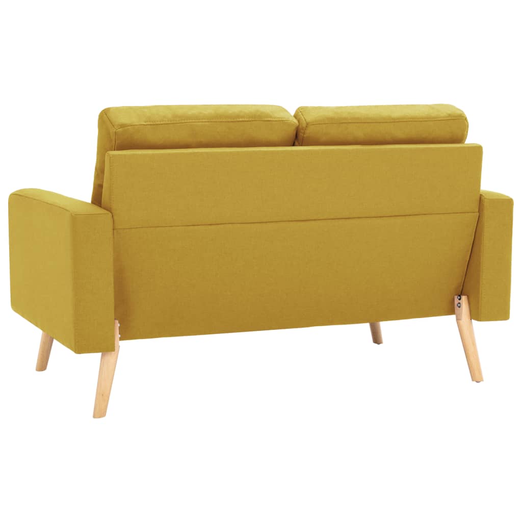 2-dijelni set sofa od tkanine žuti