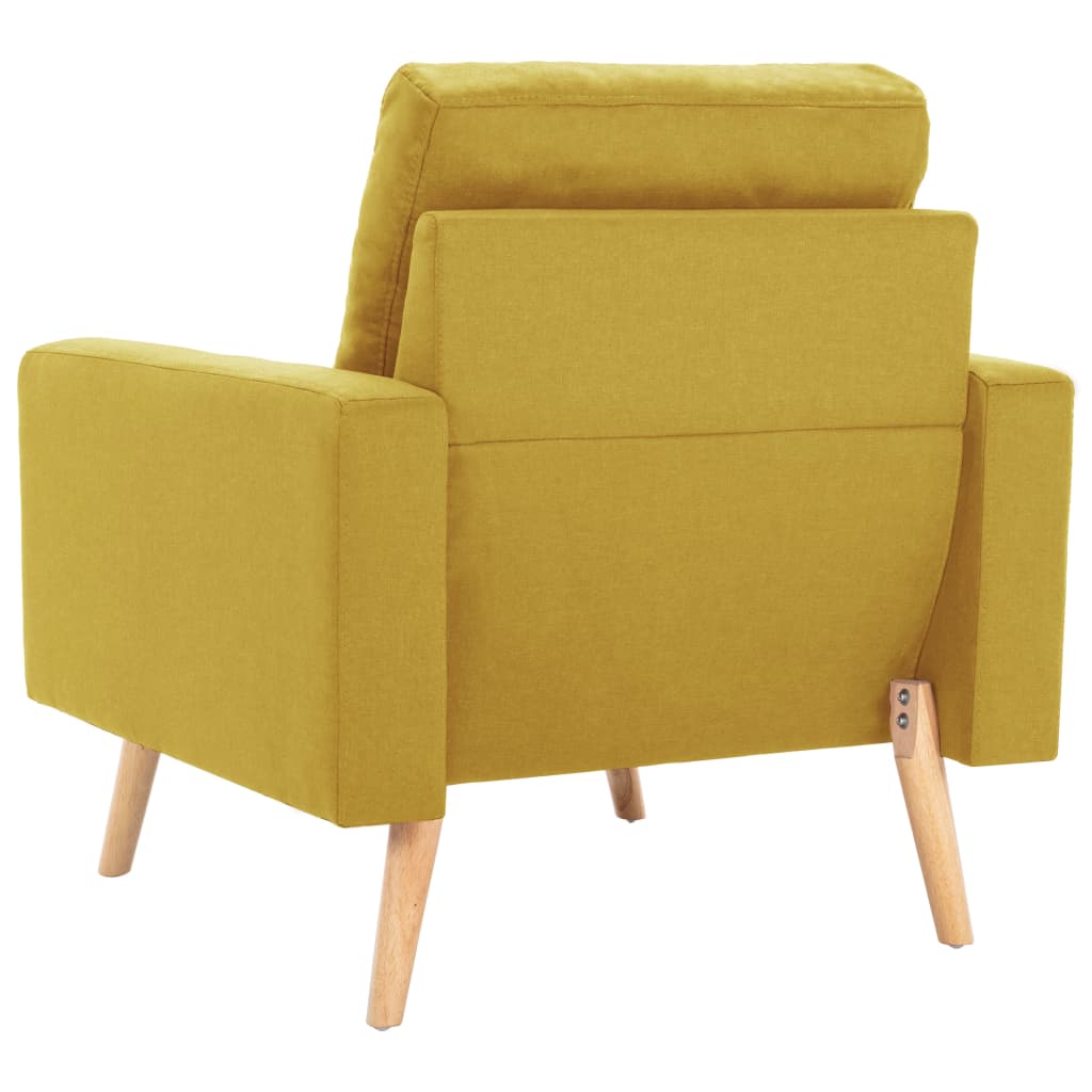 2-dijelni set sofa od tkanine žuti