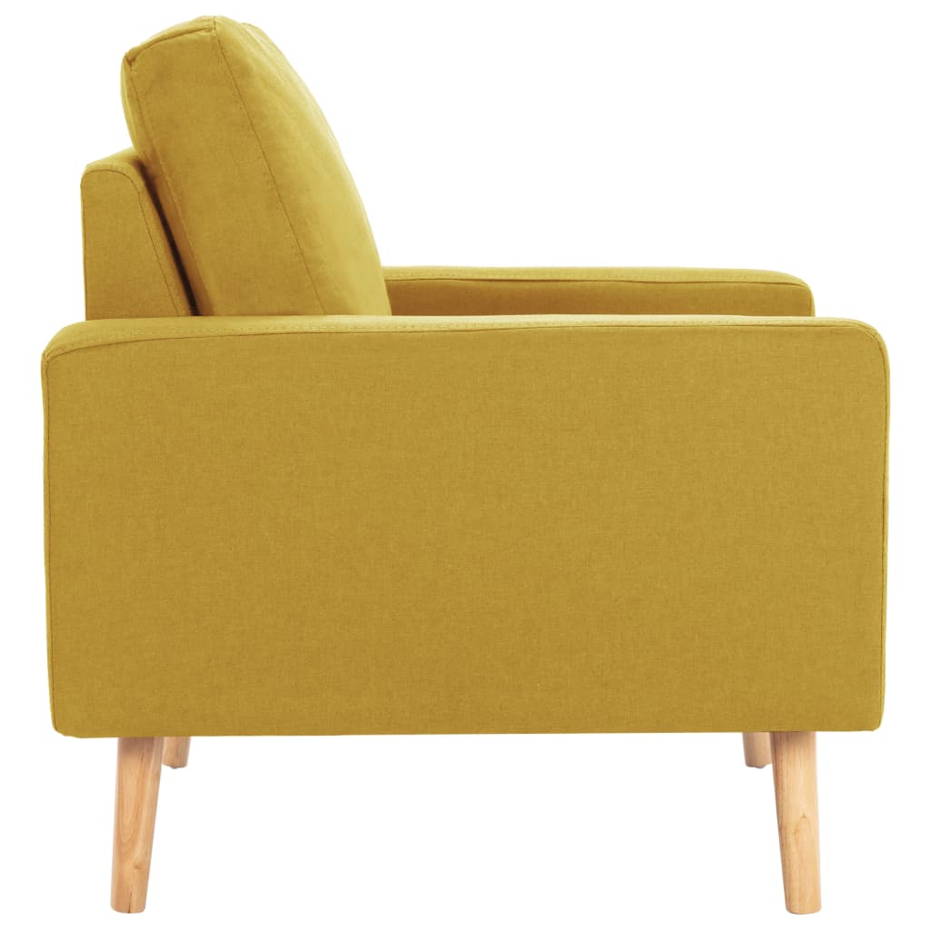 2-dijelni set sofa od tkanine žuti