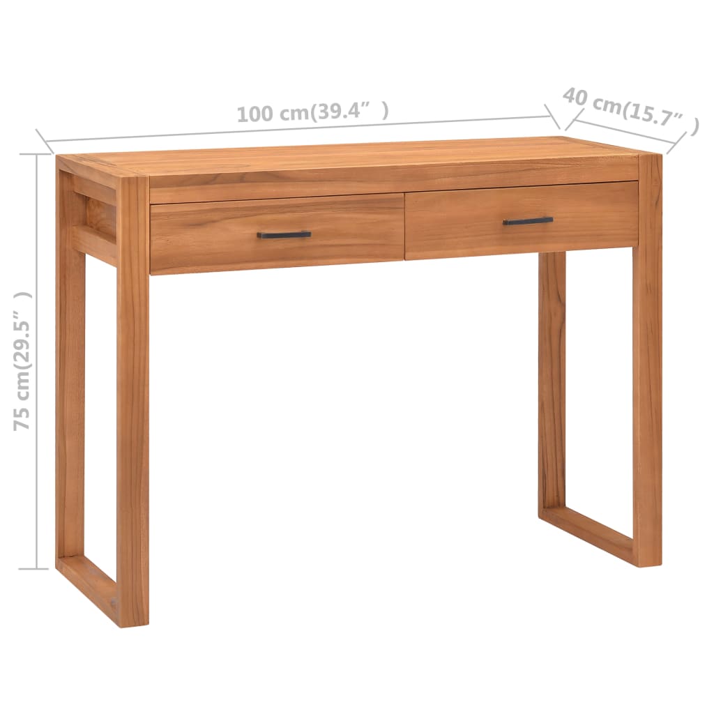 Radni stol s 2 ladice 100 x 40 x 75 cm od tikovine