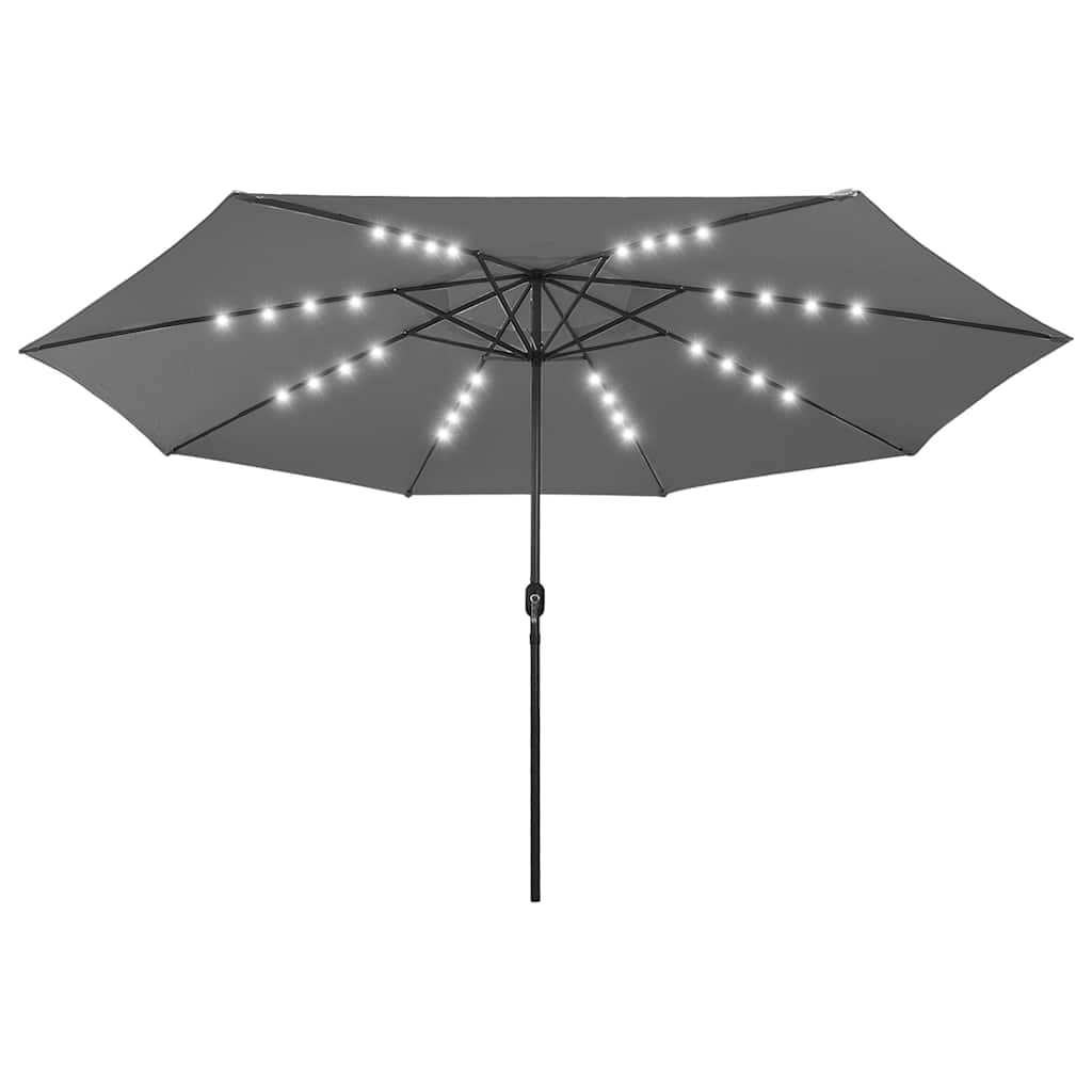 Vrtni suncobran s LED svjetlima 400 cm antracit