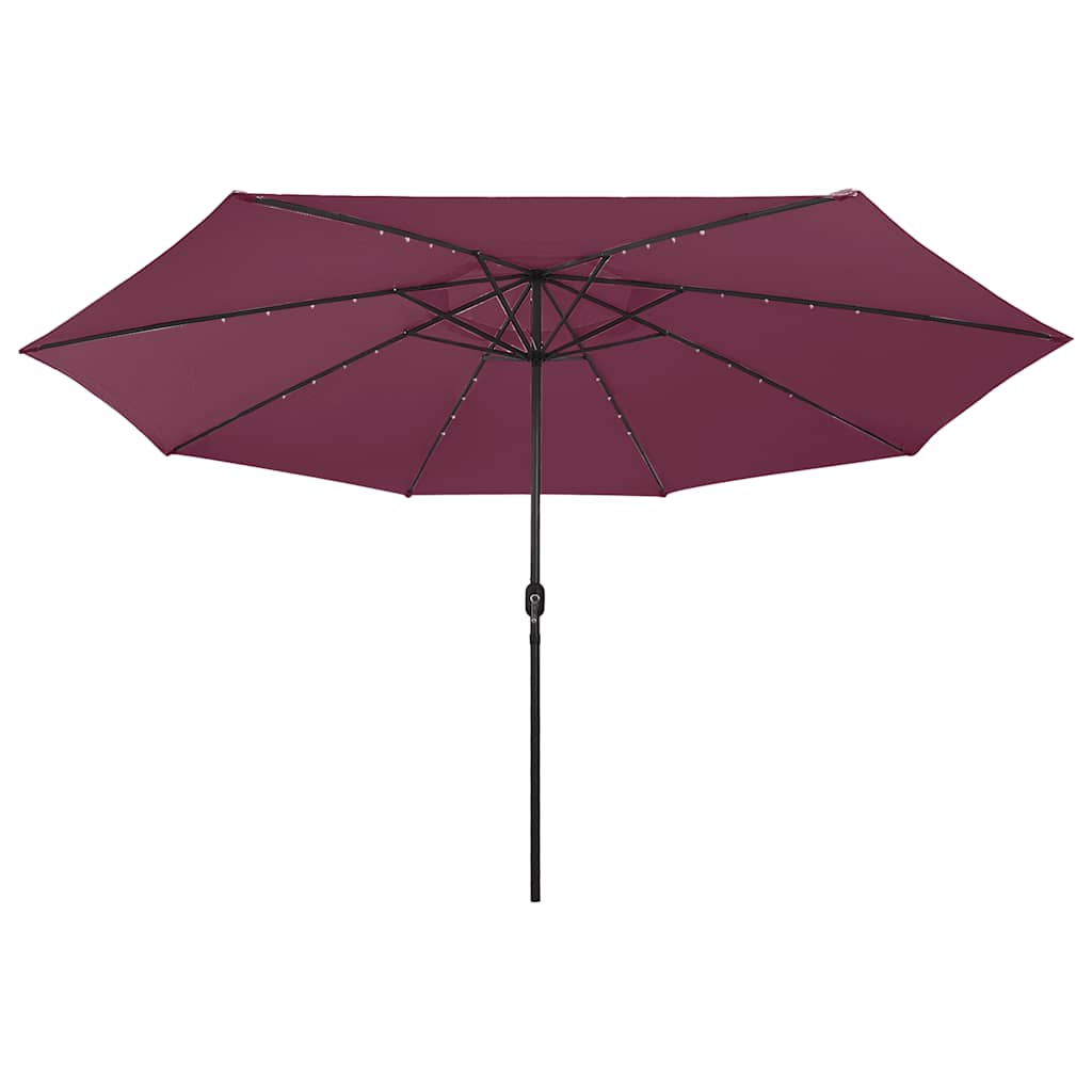 Vrtni suncobran s LED svjetlima 400 cm bordo
