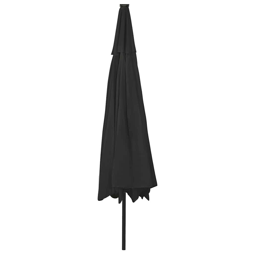 Vrtni suncobran s LED svjetlima 400 cm crni