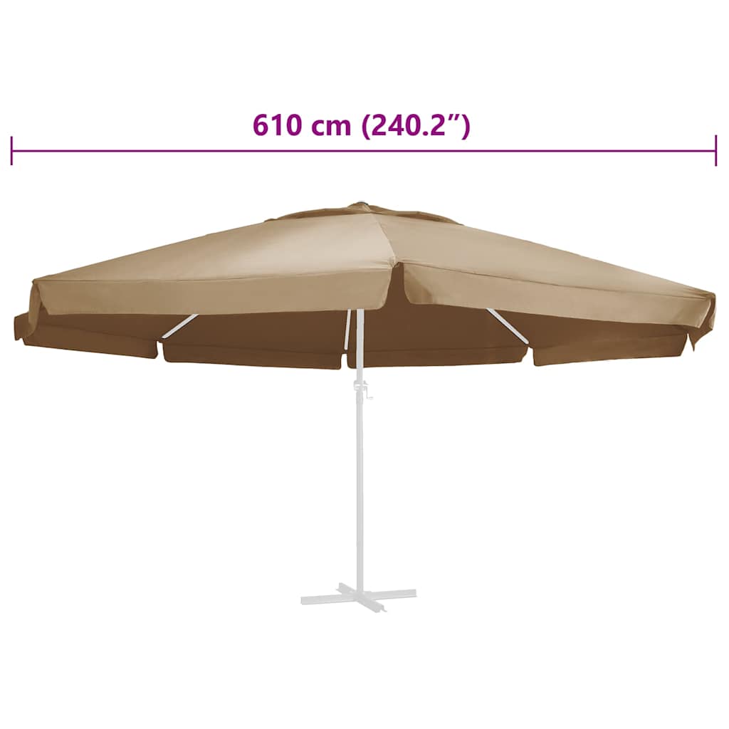 Zamjenska tkanina za vrtni suncobran smeđe-siva 610 cm