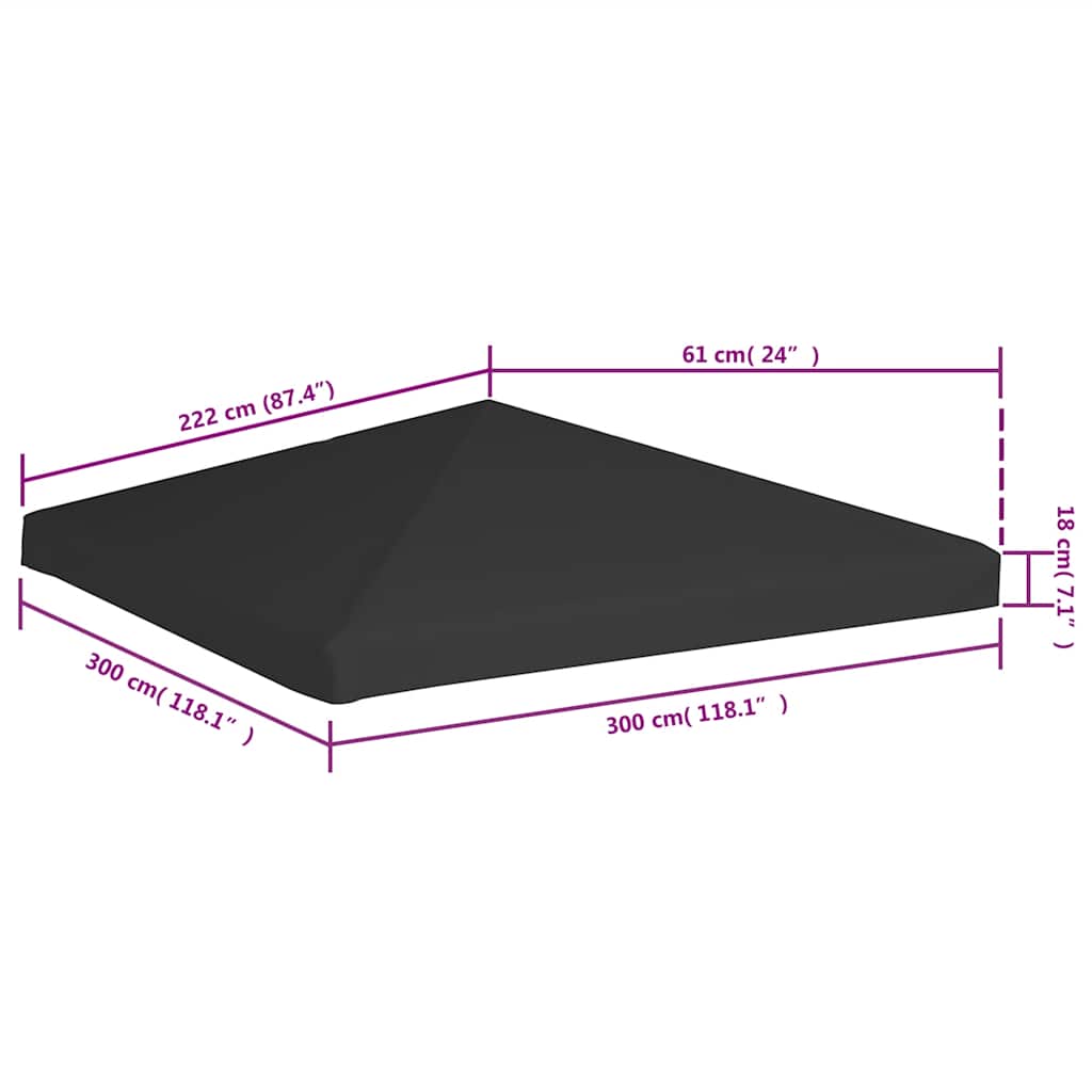 Pokrov za sjenicu 270 g/m² 3 x 3 m crni