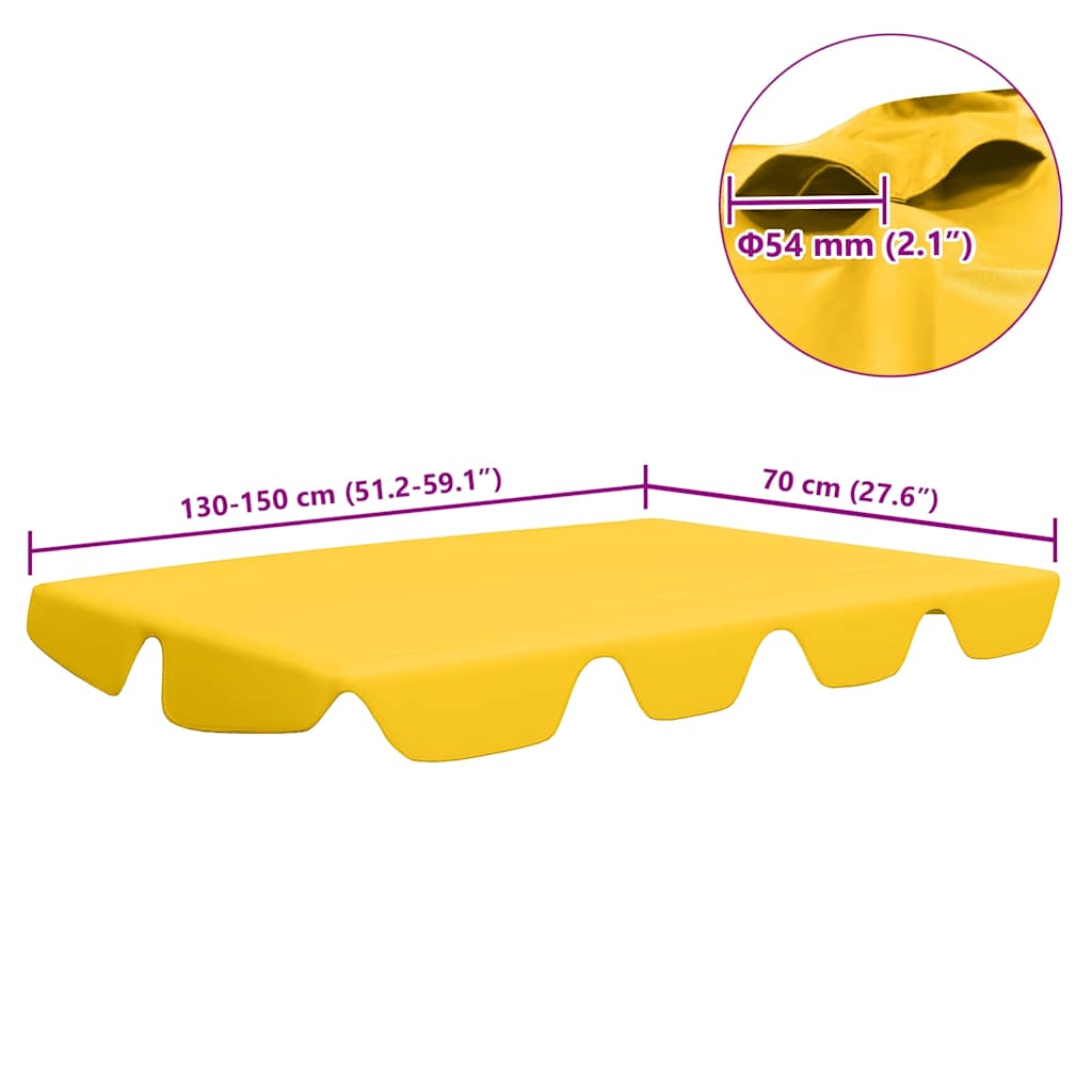 Zamjenski krov za vrtnu ljuljačku žuti 150/130 x 105/70 cm