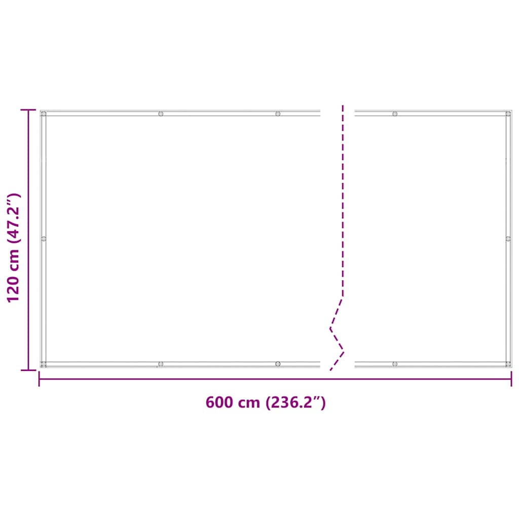 Balkonski zastor antracit 120 x 600 cm od tkanine Oxford