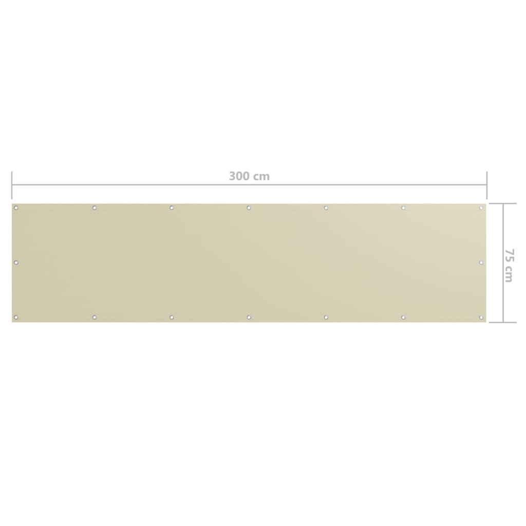 Balkonski zastor krem 75 x 300 cm od tkanine Oxford