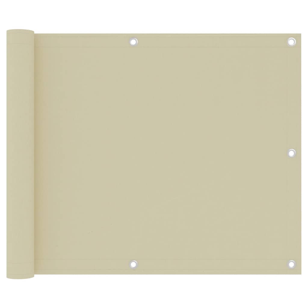 Balkonski zastor krem 75 x 500 cm od tkanine Oxford