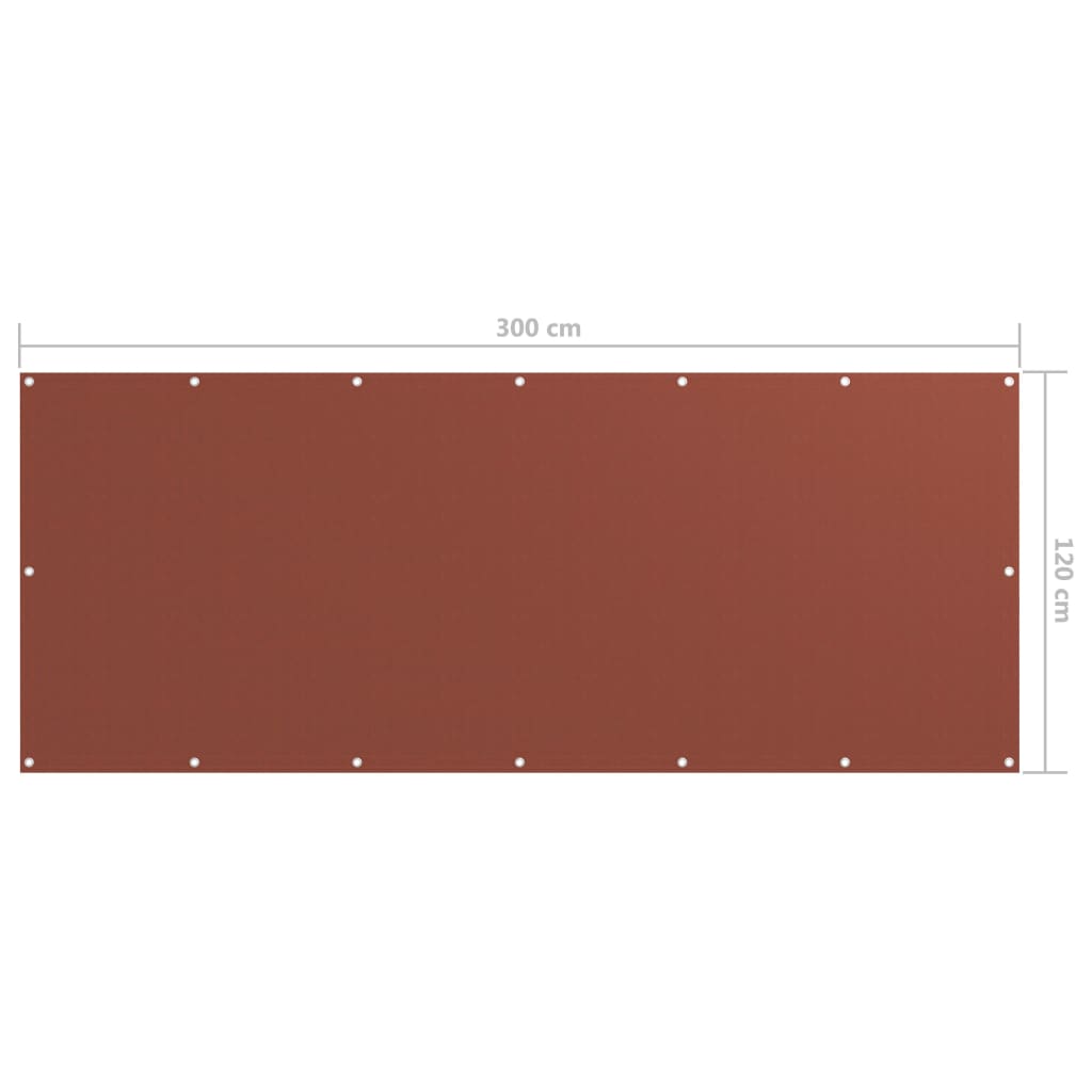 Balkonski zastor terakota 120 x 300 cm od tkanine Oxford