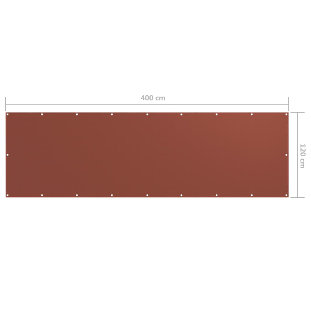 Balkonski zastor terakota 120 x 400 cm od tkanine Oxford
