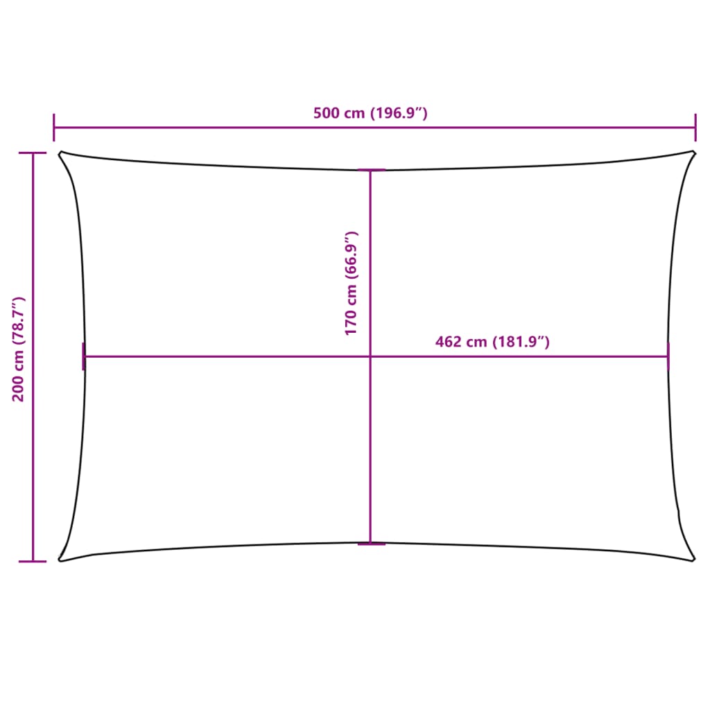 Jedro protiv sunca od tkanine Oxford pravokutno 2 x 5 m krem