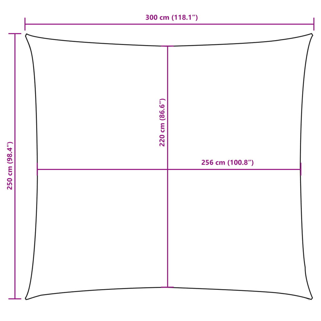 Jedro protiv sunca od tkanine Oxford pravokutno 2,5 x 3 m krem